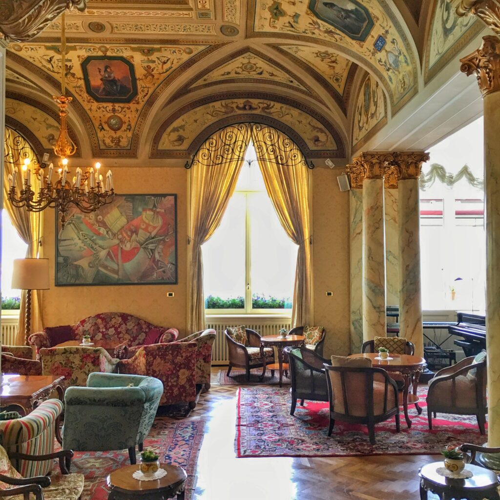 Interior of Grand Hotel Villa Serbelloni, Bellagio. Photograph by The Traveling Gentleman @travelinggentleman